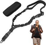 Single Point Sling | Slant Shoulder Nylon Quick Release Mountaineering Rope,Multiple Use Tools, with Shoulder Pad and Metal Hook, Adjustable Length Outdoor Sports