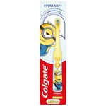 Colgate Minions Kids Toothbrush, Battery-Powered Toothbrush for Kids with Extra Soft Bristles, Yellow Toothbrush for Ages 3 and Up, Includes 1 AA Battery, 1 Pack