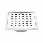 LIPKA Red Exclusive Square Flat Cut Floor Drain | 6 x 6 Inches | 304-Grade Stainless Steel Floor Trap with Matte Finish | Drain Jali for Bathrooms with Cockroach Trap