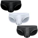 Real Men Ares-Accent Low-Rise Pouch Bikini Brief – 1, 3, 6 Pack with Size ABCD Pouch XS - 5XL, D Pouch 3 Pack- Black White Grey, 5XL