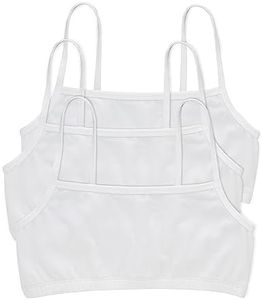 Hanes Women's String Pack, Low-Impact Bra, Cooling Stretch Cotton Bralette, 3-Pack, Opaque, White-3-pack, M (Pack of 3)