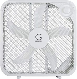 Genesis 20" Box Fan, 3 Settings, Max Cooling Technology, Carry Handle, White (G20BOX-WHT)