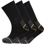 12 Pairs Mens Heavy Duty Work Socks Big Foot Shoe Size 12-14 Safety/Steel Toe Boot Socks (12-14, Black)