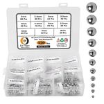 Epi-Torque 550 Pcs 11 Size 2-8MM Metric Precision Chrome Steel Assorted Loose Bicycle Bearing Ball Assortment Kit (Metric)