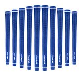 MAZEL Rubber Golf Grip Set of 10 - Midsize/Large Non-Slip Performance All-Weather Golf Club Grip for Driver,Chipper,Iron,Hybrid (Blue, Standard)