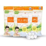 Tulips White Cotton Ball 50 pcs in a Ziplock Bag (pack of 3) For Nail Paint Remover