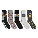 Pokemon Men's 5 Pack Crew Socks Casual, Assorted Grey, 9-13 UK