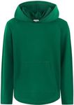 Spring&Gege Boys Light Weight Long Sleeve Hooded T-shirt Casual Solid Pullover Hoodie with Pocket, Green, 9-10 Years