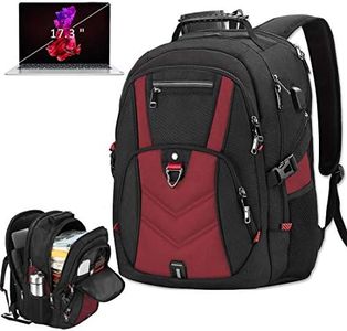 NEWHEY Laptop Backpack 17 Inch Business Travel Backpacks for Men Women Extra Large Waterproof TSA Anti Theft College Bookbags with USB Charging Port 17.3 Gaming Computer Backpack 45L, Red