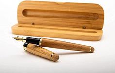 Dryden Designs Luxury Bamboo Fountain Pen with Ink Refill Converter and Matching Gift Case - Smooth & Elegant, Gift Set for Calligraphy Writing, Signature, Journal, Artist and Professionals