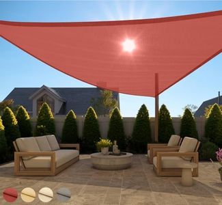 Gorilla Grip Heavy Duty Sun Shade, UV Protection Fade Tear and Rust Resistant Triangle Sunshade Canopy, Curved Edges Blocks Sunlight, Breathable Sail, Outdoor Patio, Lawn Garden Terra