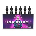 ﻿﻿Beard and Bones - Beard Oil Sample Kit for Men | 10ml x6 with Natural Carrier oils of Jojoba, Avocado & Castor Oils | Nourishing & Scented Beard Oils | Ideal Gifts for Men