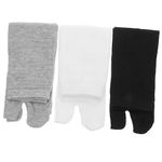 3 Pairs of Elastic Cotton Tabi Toe Socks (White+ Grey+ Black) Decoration Ever