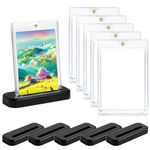 Rainmae 35PT Magnetic Card Holder,6 Pcs Magnetic Trading Card Holders with 6 Pcs Card Holders Display Stand Game Card Case Hard Protective Game Card Storage Case with UV Protection Transparent