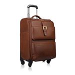 DORPER Money Hill Leather 44 litres Laptop Business Roller 18 inch Trolley Travel Bag for Men Cabin Size (2.5Kg) (TAN, Leather)