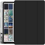 DuraSafe Cases for iPad Air 6 2024 11" Air 5 2022 Air 4 2020 10.9" [ Air 4th Air 5th 6th 11th ] A2316 A2324 A2325 A2072 A2588 Smart Magnetic Printed Pencil Holder Transparent Soft TPU Cover - Black