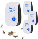 Ultrasonic Pest Repeller, Mouse Repellent Plug in, Pest Control Powerful, Indoor Electronic Repellent 4 packs, for Mice, Rats, Mosquitoes, Cockroach, Moths, Ants