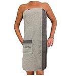 Sauna Towelling Kilt Sarong M-XXL Ladies or Men from JEMIDI Anthracite Grey with Embroidery 100% Cotton Sauna Kilt Sauna Sarong Sauna Towel (Ladies)