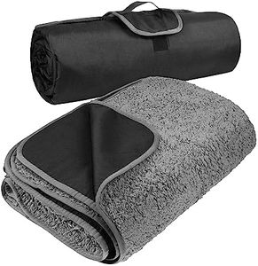 Tirrinia Large Waterproof Outdoor Blanket, Soft Warm Windproof Stadium Blanket with Sherpa Fleece and Foldable for Outdoor Sport, Baseball, Football, Beach, Concerts, Car,66" x 90"