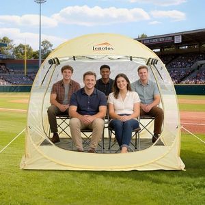 Lenotos Pop Up Sports Tent, Instant Clear Bubble Tent, with Removable Top Cover, Outdoor All Weather Shelter, for Watching Sports, Cheering, Fishing and Camping(72" L x 72" W x 65" H)