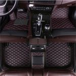 Custom Car Floor Mats Compatible with Mini Cooper,Cooper Clubman,Cooper Countryman,Cooper Paceman etc Car Full Coverage Pads Protection Non-Slip Leather Floor Liners (Black red)