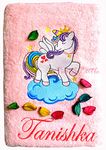 TurtleLittle, Cotton, My Little Pony Unicorn Personalised Kids Girls Bath Towel, 500 GSM (Set of 1, Pink)