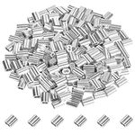 200 Pcs Aluminum Crimping Loop Sleeve Clips, Aluminum Sleeves Clip Fittings with Double Ferrules, Aluminium Ferrules for Wire Rope, Cable Crimps, Silver (3mm)