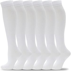 fenglaoda Compression Socks Women Men 6 Pairs, Knee High Best Support Circulation Socks for Running, Travel, Flight, Nurse