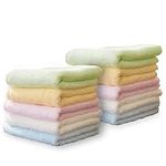 Yoofoss 10 Pack Bamboo Face Cloths Baby Wash Cloths Towel Set for Bathroom-Hotel-Spa-Kitchen Multi-Purpose Face Towels Fingertip Towels & WashCloths 25x25cm