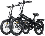 isinwheel U5 Electric Bike Adult 500W, 20" Folding Bikes, 20MPH Max Range 45+ Mile, 48V 374.4Wh Removable Battery, Weighs Only 48.5lbs, Suitable for Leisure Ridingg, UL 2849 Certified (2×Black)