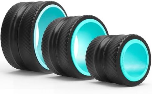 FitBeast Back Roller - Deep Tissue Massage Wheel, Yoga Wheel & Back Stretcher for Pain Relief (6''+9''+12'', Blue)