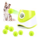 PAKESI Automatic Ball Launcher for Dogs,Dog Ball Thrower Launcher,Thrower Distance 10-30ft,Interactive Dog Tennis Ball Throwing Machine, for Small to Medium Sized Dogs 6PCS Tennis Balls Included