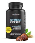 Livingood Daily De-Stress - Natural Cortisol Support - Adaptogens Supplements - Ashwagandha, Rhodiola Rosea, Reishi Mushroom, Ginseng, Holy Basil & Horseradish - Vegan, 60 Capsules