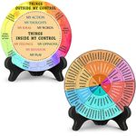 2 Pcs Things I Can Control Therapy Office Desk Decor Feelings Wheel Chart Calming Emotions Wheel Poster Mental Health Feelings Psychology Decor for Home Office Counselor Women Men(Classic)