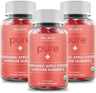 WellPath Pure Organic Apple Cider Vinegar Gummies from The Mother (3 Pack) - Made with Ginger for Gut Health | Vegan, Non-GMO, 180 Ct