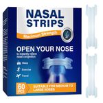 Nasal Strips for Snoring, 60PCS Extra Strength Nasal Strips for Breathing, Works Instantly to Improve Sleep, Reduce Snoring and Relieve Nasal Congestion Due to Colds & Allergies for Men and Women