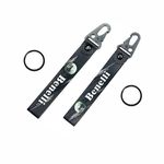 ERODIAN Lanyard Benelli Keychain | 25mm Racing Tag Keychain Sling Snap Hook Holder| Wrist Band Key Ring Compatible for All Bikes, Cars - Black Color (Pack of 2)