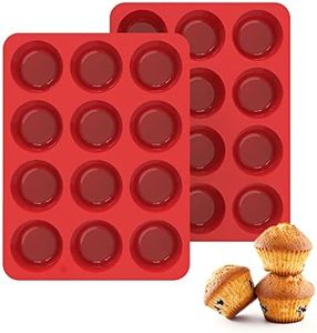 Silicone Muffin Pans Nonstick 12 Cup, 2.5 inch Silicone Cupcake Pan - Set of 2 - SILIVO Silicone Muffin Tray, Silicone Baking Molds for Muffins, Cupcakes, Quiches and Frittatas - 12 Cup Muffin Tin