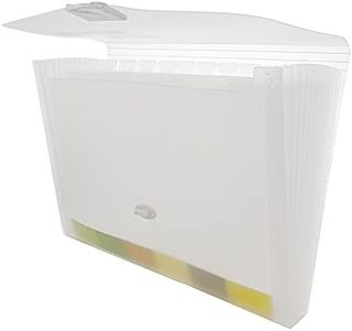 BAZIC Products Expanding File Folder 13 Pockets w/Color Tab, Letter Size Plastic File Pocket Folders, Office Supplies Paper Documents Organizer, 1-Pack