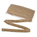 MegaPet Polyester Fringe Tassel Lace Trim 1 Inch x 82 Feet Chainette Fringe Fibre Trim Tan for Sewing Quilting Clothes Accessories Lampshade Curtain Home Decoration