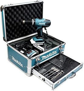 Perceuse à percussion 18V (2x1,3 Ah) dans coffret avec accessoires - MAKITA HP457DWEX4