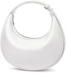 CHOLISS Shoulder Bags for Women Crescent Hobo Crossbody Bags Designer Clutch Handbag Purse PU Leather Adjustable Strap (White)