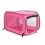 Beatrice Home Fashions Portable, Collapsible, Pop Up Travel Pet Kennel, 24" L x 16.6" W x 16" H, Fushia