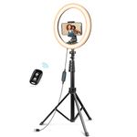 UBeesize 12" Ring Light with 62'' Tripod Stand and Phone Holder, Dimmable Selfie Ring Light for Makeup, Video Recording, Photography, LED Phone Ringlight for All Cell Phones & Lightweight Cameras