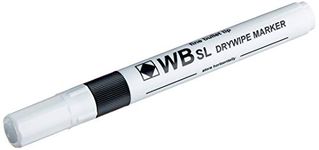 Hainenko 874001 Whiteboard Slimline Dry Wipe Marker with Fine Bullet Tip - Black (Pack of 10)