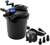 Grech CPF-2500 Pond Bio Pressure Filter UVC 13-watt Up to 1600 Gallons with 720GPH Fountain Pump