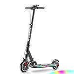 FanttikRide T9 Apex Electric Scooter for Kids 4.3-5.6 ft, 200 W Motor, LED Colorful Lights with Bluetooth Music Speaker, 7/10/12 MPH Digital Display, Adjustable Height, Foldable, Up to 40 mins, Black