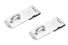 FGen 2pcs Thick Lock 304 Stainless Steel Buckle Can Be Added Padlock Vintage Cabinet 3 Inch Door Buckle Silver