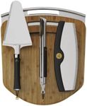 HALO Cook & Serve Pizza Kit | Premium Stainless-Steel Peel | Mezzaluna Style Pizza Cutter | Bamboo Cutting Boards | Quality Pizza Tongs