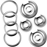 WB32X10012 and WB32X10013 Style D Chrome Burner Drip Pan Bowls By AMI PARTS Fits Whirlpool/Hotpoint Includes 2 8-Inch and 2 6-Inch Pans